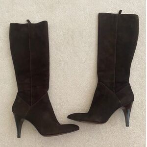 VIA SPIGA SUEDE KNEE HIGH HEELED BOOTS